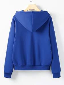 Vente en gros de sweats à capuche à manches longues en polaire 100% coton pour femmes, logo personnalisé, respirants anti-bouloches pour l'hiver - Product Image 6