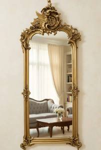 Espejo de Pared Barroco Dorado Grande: Estilo Rococó Francés Hecho a Mano NileArtist - Product Image 3