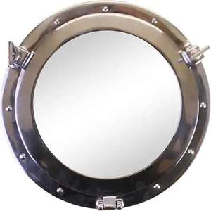 Royal Collection Espejo de pared con ventana de ojo de buey de latón de 12 pulgadas Proveedor a granel para decoración náutica del hogar y suministros marinos - Product Image 1