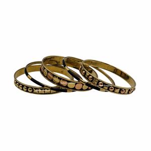 Brass and Copper Bangle <b>Bracelet</b> Set of 5 Pieces Double Tone Mixed <b>Metal</b> Bangles for Womens Fashion & Ethnic Jewelry Collection - Product Image 3