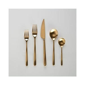 Ensemble de couverts en cuivre à manche martelé fourchettes cuillères vaisselle ensemble de couverts en acier ensemble de couverts en acier inoxydable or Rose poli - Product Image 6