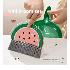 Mini 2 in 1 Dustpan <b>Brush</b> Set with Plastic Broom for Table Keyboard Sofa-Portable Home Cleaning Tool - Product Image 4