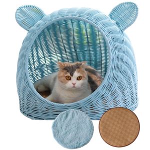 Cesta para Mascotas Vgreenart, Tejida a Mano con Jacinto de Agua, Cuadrada, Resistente al Agua, con Cierre de Presión, para Perros y Gatos - Product Image 2