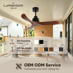 USA In Stock 42 Inch Downrod <b>Ceiling</b> <b>Fan</b> No Light with Solid Wood Blades Quiet Reversible DC Motor <b>Remote</b> <b>Control</b> - Product Image 3