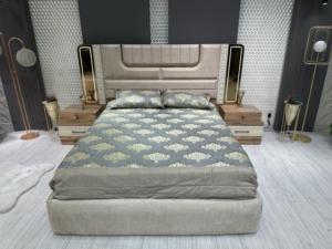 Conjunto de dormitorio tamaño king de lujo moderno con características de almacenamiento, muebles elegantes para el hogar, la Oficina, el hotel o la villa - Product Image 5