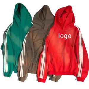 Venta al por mayor personalizada Bolsillos Hombres Heavy Blend Unique 14 Oz Hoodie Heavy Cotton Pullover Sun Faded Sleeves Have Strips Premium - Product Image 6