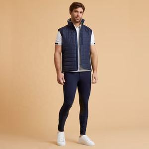 Pantalon d'équitation Jodhpurs pour homme, coupe slim, bleu marine, avec grip intégral sur le siège, taille mi-haute, fermeture boutonnée, couleur unie, vêtements d'équitation - Product Image 2