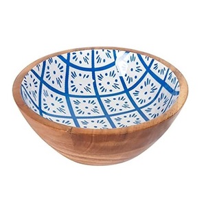 Cuenco de madera de acacia natural al por mayor, Frutero de madera a granel de forma redondeada de buena calidad para servir comida. - Product Image 6