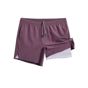 Pantalones cortos de gimnasio de patrón sólido de estilo de verano para hombre, ropa interior activa de entrenamiento atlético de LICRA de compresión de secado rápido para correr - Product Image 1