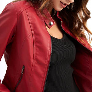 Chaquetas de Cuero Genuino Más Vendidas para Mujer, Chaqueta de Cuero con Cierre, Ajustada, Chaqueta de Cuero de Moda para Mujer - Product Image 4