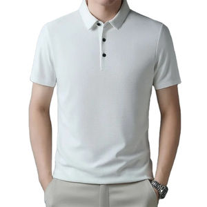 Polos nouvelle couleur unie hommes polos à manches courtes mode décontractée été revers hommes hauts Logo personnalisé 2025 Service OEM - Product Image 4