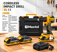 Perceuse à percussion sans fil Maxtol 20V, mandrin en acier de 13 mm, moteur plus puissant, batterie au lithium sans balais, qualité supérieure
