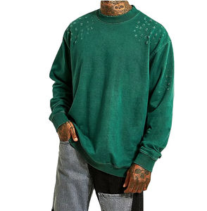 Vente en gros de sweats de haute qualité pour hommes, sweat-shirt à col rond avec logo personnalisé pour hommes et tissu personnalisé 400gsm - Product Image 6