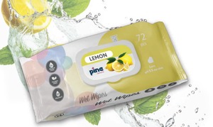 Lingettes humides parfumées Pine, 72 unités, avec couvercle, douces, non tissées, pour le nettoyage domestique, 17x16,5 cm - Product Image 2