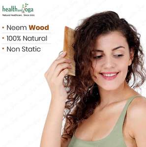 HealthAndYoga PureTress, peine de dientes anchos, peine de madera de neem hecho a mano, peine de dientes anchos no estático y ecológico para mujeres y hombres - Product Image 6