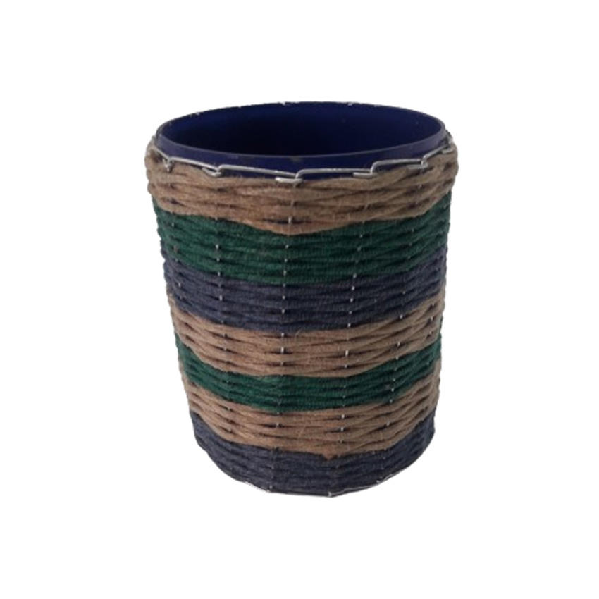 Plain Transparent Glass & Natural Blue Green Bamboo