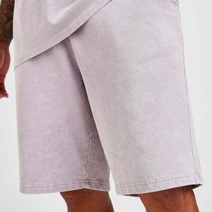 กางเกงขาสั้นผ้าฝ้ายเทอร์รี่สไตล์วินเทจซักได้ทั้งชายและหญิงทำจากผ้าฝ้ายผ้าดิบขอบผ้าตาข่ายแบบมีลาย - Product Image 6