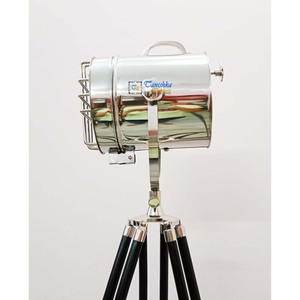 โบราณไฟฉายทางทะเลที่ทันสมัยสำหรับสะสมไฟฉายสปอตไลท์พร้อมขาตั้งไม้โคมไฟตั้งพื้นแบบย้อนยุคขาตั้งกล้องสปอตไลท์ - Product Image 4