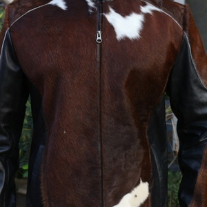 Unisex-Stylish Camouflage-Genuine Leather Jacket Real-Hair Cow-Skin <b>Waterproof</b> Windproof For Spring Riding Outdoor Use - Product Image 5