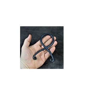 Support de corne à boire en métal écologique support en métal antique poli brillant pour support de corne viking avec revêtement noir - Product Image 1