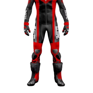 ชุดแข่งรถมอเตอร์ไซค์หนังวัว/จิงโจ้สำหรับผู้ชาย ระดับ CE 2 ชุดแข่งรถแบบมีรูระบายอากาศ 1 ชิ้น พร้อมหลังโค้ง - Product Image 2