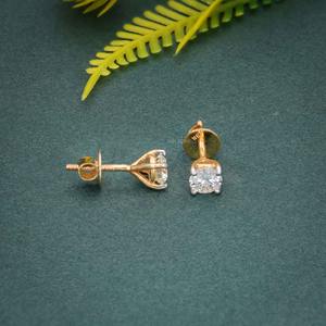 ต่างหูเพชร IGI Certified VVS ผลิตในห้องปฏิบัติการ แบบสี่ขา ตัวเรือนทอง 14k พร้อมตัวล็อคแบบเกลียว เครื่องประดับคุณภาพสำหรับผู้หญิง ราคาประหยัด - Product Image 6