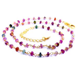 Collar de eslabones de Plata de Ley 925, piedras preciosas de turmalina, chapado en oro clásico para aniversario de boda, accesorio de moda MOQ bajo - Product Image 3