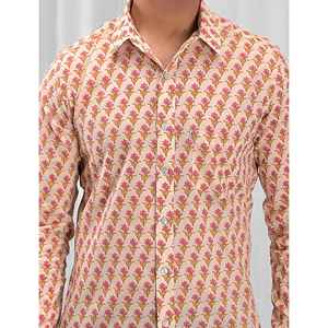 100% Cotton Printed Casual <b>Shirt</b> for Men Stand Collar with Full Sleeves Floral <b>Patchwork</b> Pattern Poplin Oxford Fabric ODM Supply - Product Image 2