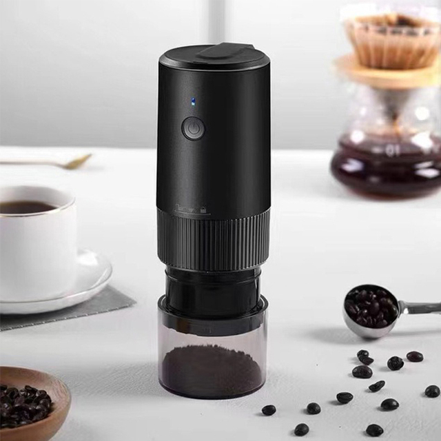 Portable Cordless Coffee Grinder Stainless Steel Mini USB Rechargeable Hand-Crank Mill for Travel and Espresso Beans