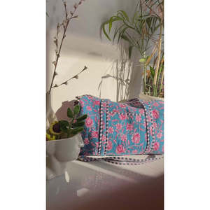 Sac de voyage matelassé en coton indien XL, sac de sport fourre-tout avec fermeture éclair, pliable, idéal pour les voyages, imprimé patchwork floral - Product Image 3