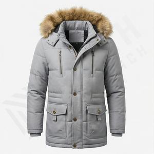 <b>Men's</b> Custom Logo Winter Windbreaker Parka Jacket Fashion Casual Outwear Reversible Waterproof Plus Size Cotton Warm Outerwear - Product Image 1