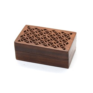 Caja de madera decorativa de mango grande hecha a mano india, Cajas de Regalo de almacenamiento grabadas de diseño único para joyería, artesanías de madera pulida - Product Image 6
