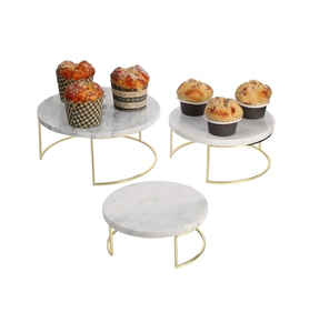 Support à cupcakes en bois et en marbre 2 niveaux dernier artisanat royal approvisionnement en usine nouvellement conçu vêtements de fête à domicile utilisés - Product Image 3