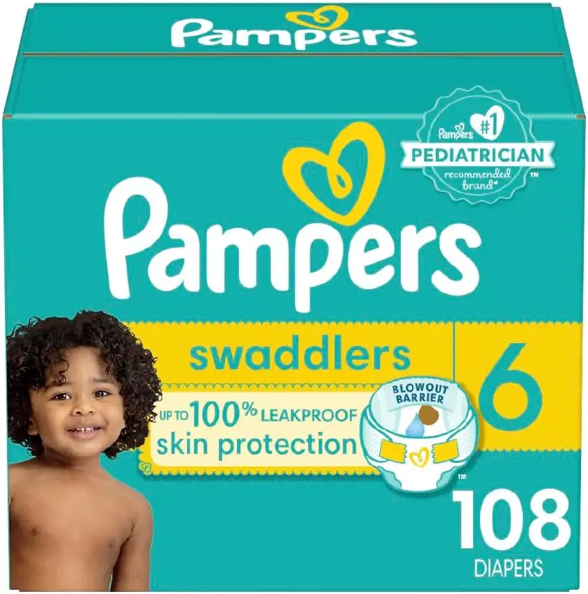 Wholesale Pampers Swaddlers Diapers - Size 6, 108 Count, Ultra Soft Disposable Baby Diapers