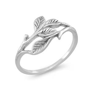 925 <b>Sterling</b> <b>Silver</b> Leaf <b>Ring</b> <b>Adjustable</b> Dainty Branch Nature <b>Ring</b> for Women - Product Image 3