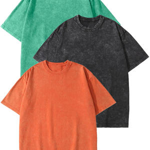 Oversized <b>Blank</b> Men 100% Cotton T Shirt High Quality Vintage Custom Printed Logo Faded Oversized Acid Washed T Shirt Stock - Product Image 6