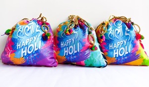Bolsas coloridas de Holi Potli, regalo de fiesta de Festival de Diwali, bodas, Mehendi Haldi, bolsa con cordón, bolsas de joyería, regalos de dama de honor - Product Image 2