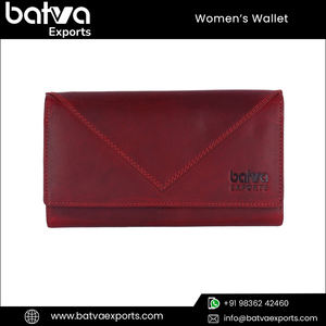 Wholesale Vintage Premium Quality Genuine Leather Women's <b>Wallets</b> Long Zipper Button Logo RFID Protection Polyester for - Product Image 2
