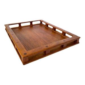 Plateau de service en palissandre Forme rectangulaire Hôtels Restaurants Plateaux pour vaisselle Décoratif Excellent plateau marron en bois pour hôtels - Product Image 1