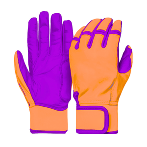 Nouveaux gants de frappe de baseball et de softball en cuir à manchette courte de couleur grise et blanche personnalisés - Product Image 2