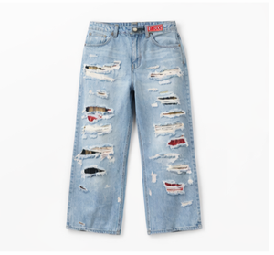 Vaqueros Baggy Desgastados Personalizados, Pantalones Vaqueros Rotos, Pantalones Baggy Rotos Oversize, Vaqueros Baggy Unisex, Pantalones Vaqueros para Hombre - Product Image 1