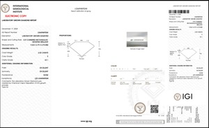 เพชรโตในห้องทดลองขนาด2.52กะรัตได้รับการรับรองว่าอีจีไอ VS1ความชัดเจนหินห้องแล็บ - Product Image 5