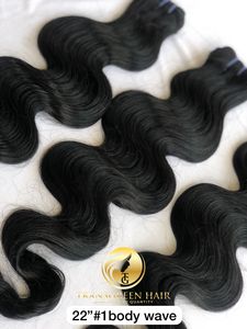 100% exportación mejor calidad Remy Virgen cutícula alineada 22 ''cuerpo ondulado paquetes Color #1 visón camboyano indio suave cabello humano crudo - Product Image 5