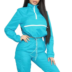 Survêtement coupe-vent pour femme de haute qualité, couleur contrastée, costume d'hiver, logo personnalisé disponible pour la vente en gros - Product Image 2