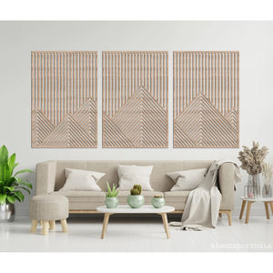 Arte de pared con aspecto de montaña de diseño único hecho a mano indio para decoración de pared del hogar MDF corte láser diseño personalizado elegante los mejores precios - Product Image 3