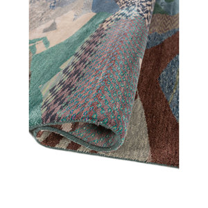 Manchaha Beige & <b>Brown</b> Hand Knotted <b>Wool</b> Bamboo Silk Rugs Abstract Pattern Rectangle Carpet for Home Hallway for Teens-Les-2790 - Product Image 2