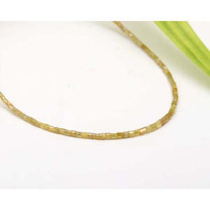 Collier en argent étincelant de 16 pouces avec perles de diamant jaune facettées de 1,5 à 2 mm - Product Image 1