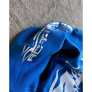 Sudadera con capucha de diamantes de imitación lavados bordados personalizados para hombre OEM chándal apilado acampanado chándal ropa de calle de invierno 100% algodón - Product Image 4