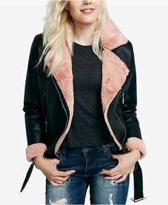 Veste d'hiver pour femmes très vendue conception OEM personnalisée avec logo en peau de vache col montant en cuir solide pour femmes et filles - Product Image 3