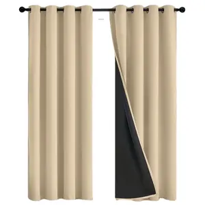 Luxury Drapery Soft texture Design cozy Bedroom Window Darkening Blackout Curtain Cotton Microfiber Curtains for Living Room